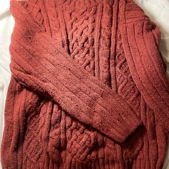 Red, chunky knitted sweater, for men, size L - Picture 3 of 4